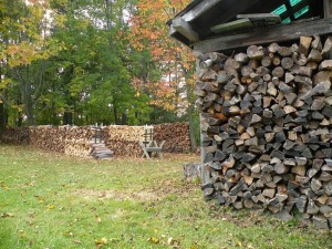 I've read that a man's wood pile is a statement as much as it is a resource, so we take pride in making sure it's stacked correctly and neatly. 